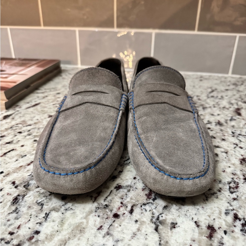 Men's Gray Suede Loafers